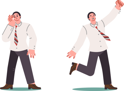 Businesspeople involved in investing experience different emotions when stock prices decline due to differences in financial strategies. Businesspeople stand near trading chart and are happy or sad png