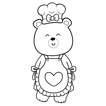 Delightful Chef Teddy Bear Doodle png
