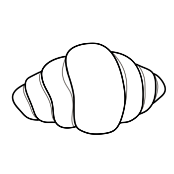 Adorable Hand Drawn Croissant Illustration png