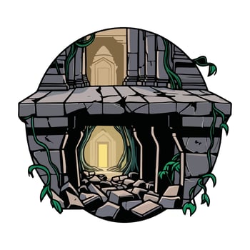 Angkor Ruins Chibi Style vector