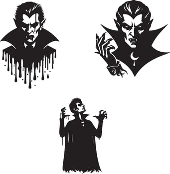 vampires icon set isolated on white background vector