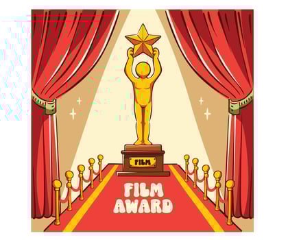 Film Award Statue on Red Carpet Illustration vector