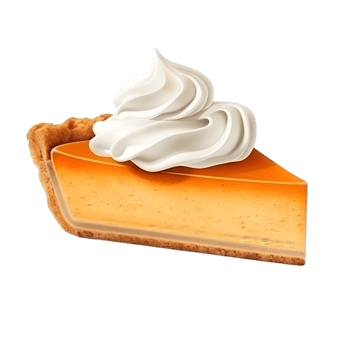 Delicious pumpkin pie slice with whipped cream on top cozy kitchen setting food photography warm lighting culinary delight png