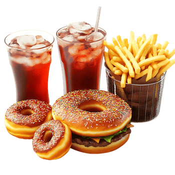 Delicious Fast Food Meal for Takeout Advertising and Quick-Service Branding png