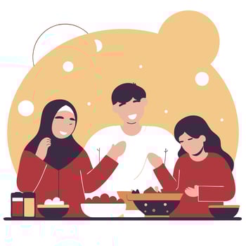 Early Morning Suhoor A Serene Start to a Day of Fasting vector
