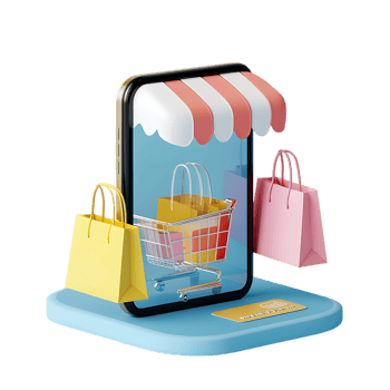 Online Shop Display on Mobile Phone for E-commerce Campaigns png