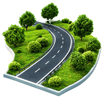 Pack Open Road Journey Asphalt Highway on Transparent Background for Travel Posters png