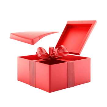 Pack Red Gift Box Open on Transparent Background for New Year Celebrations png