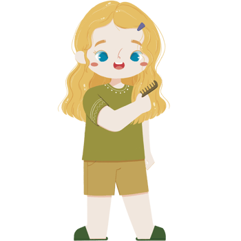 Cute kid combed the hair png