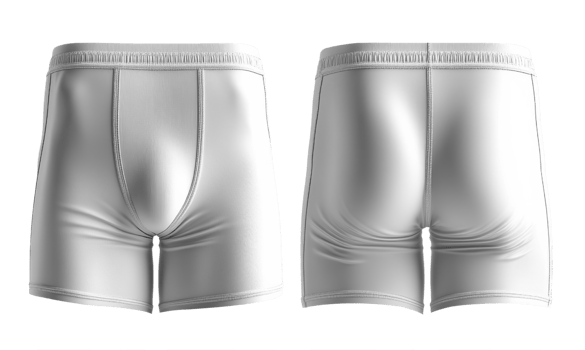Men white boxer shorts with smooth finish and elastic waistband, ideal for comfort and style png