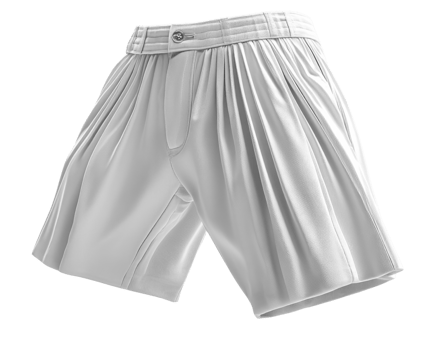 Stylish white pleated shorts with button closure, perfect for summer wear png