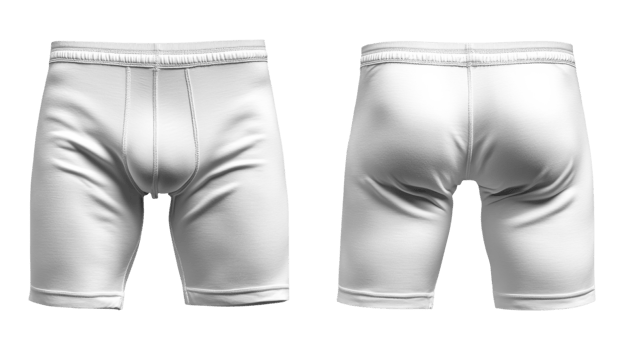 White athletic shorts with snug fit, ideal for sports and workouts png