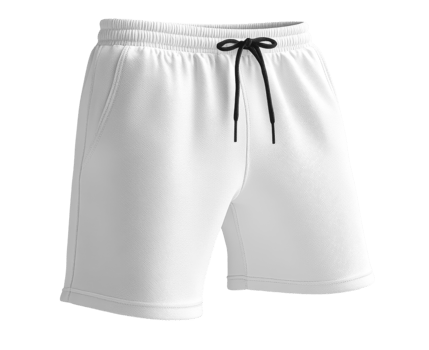 White athletic shorts with elastic waistband png