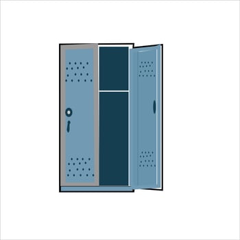 Blue metal cabinets illustration vector
