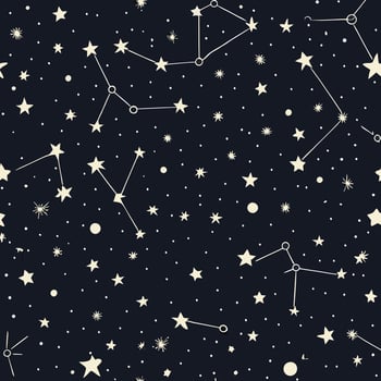 Seamless constellations in the night sky astronomy exploration digital art cosmic environment celestial viewpoint vector