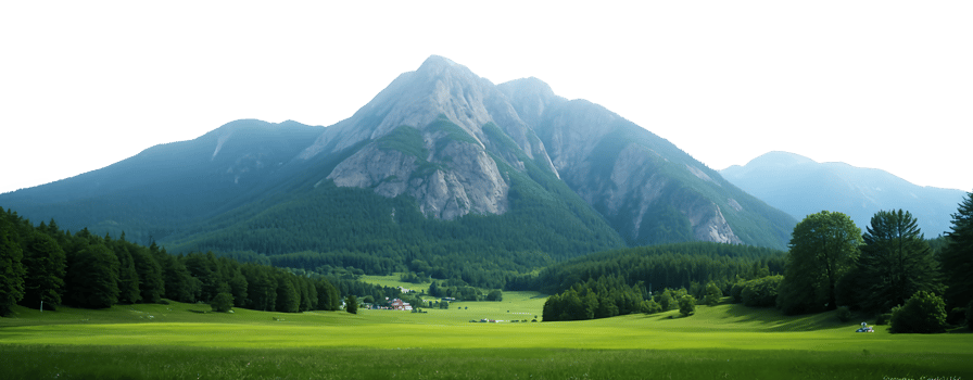 Mountain landscape in the summer isolated on background png