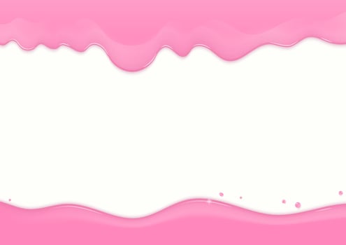 Glazed pink liquid on white background vector