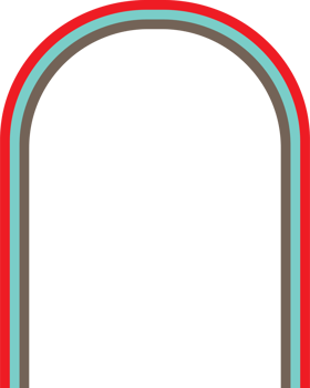 Red Blue Brown Open Arch Frame png