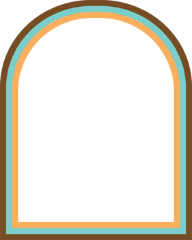 Brown Blue Orange Arched Frame png