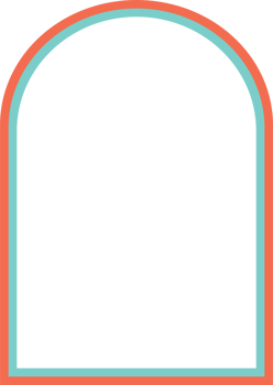 Orange Blue Arch Shaped Frame png