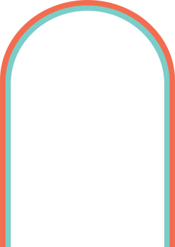 Orange Blue Open Arch Frame png