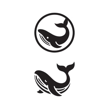 Set of whale logo icon . Fish logo concept. vector