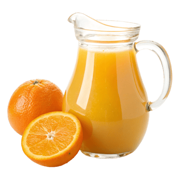 Freshly Squeezed Orange Juice in a Glass Pitcher png