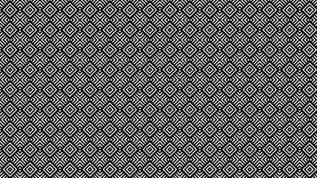 Seamless Black and White Geometric Pattern with Symmetrical Diamond Motif vector