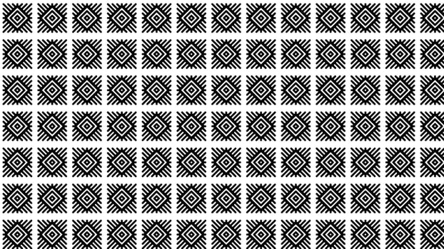 Geometric Pattern with Repeating Diamond Motifs in Black and White vector