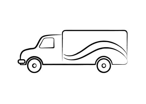 Minimal line art design featuring truck silhouette style for buyers vector