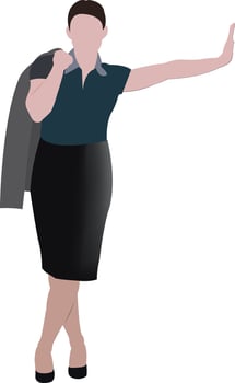 A woman in a business suit is pointing to something vector