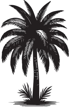 Elegant Palm Tree Botanical Illustration vector