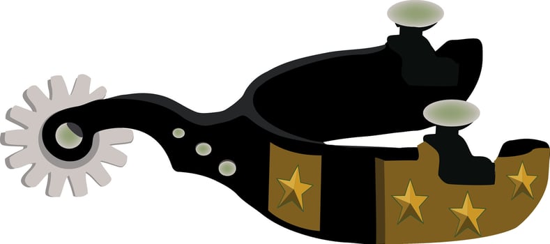 A black and gold cowboy hat with stars on it vector