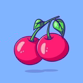 Lychee fruit designed in cartoon flat style isolated on plain blue background. Lychee fruit icon. Ripe lychee fruit illustration. vector