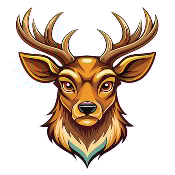 head of deer white background illustration vector