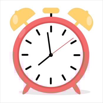 Alarm clock flat icon illustration.Alarm clock icon over white background vector