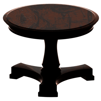 3d render table wooden round classic with transparent background png