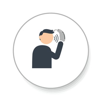 A man holding a phone to his ear vector
