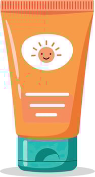 Sunscreen tube with a smiling face on it vector
