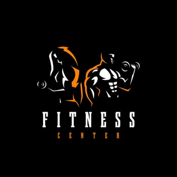 man and women fitness logo vector