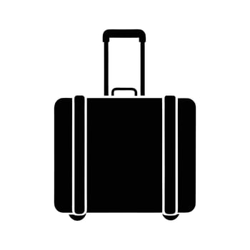 black suitcase icon on white background vector