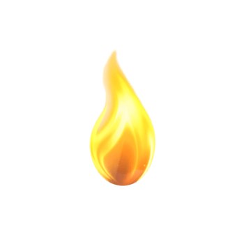 Dynamic Flame Illustration with Vibrant Orange and Yellow Hues png