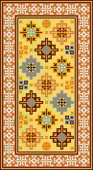Carpet patterns Carpets from Turkestan, now part of China, have a Chinese influence. Design details reflect the Caucasus-Anatolian relationship in geometric stars and kufic borders. vector