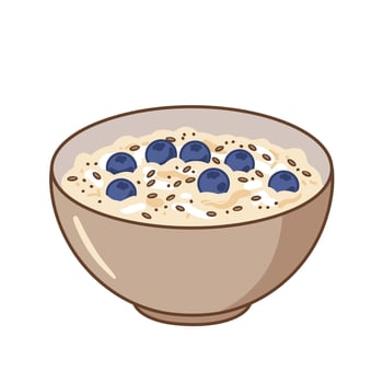 Oats with blueberries illustration vector