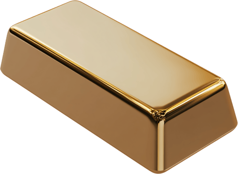 A gleaming, solid gold bar, symbolizing wealth and prosperity, isolated against a black backdrop, its surface reflecting light. png
