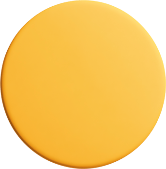 A bright yellow sphere with a smooth, matte finish, casting a soft shadow against a black background creating a simple, elegant contrast. png