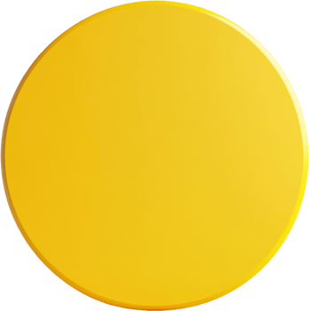 A bright yellow circle with a glossy finish, isolated on a black background. Simple graphic element, sunny and cheerful presentation. png