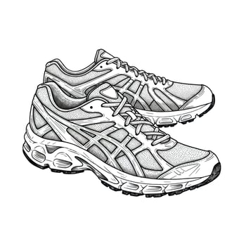Asics running shoes coloring pages vector