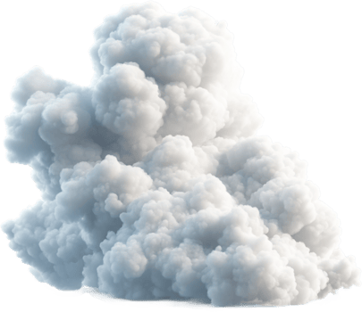Monumental cloud formation, a symphony of white vapor against a dark backdrop, suggestive of power and transformation in the atmosphere. png