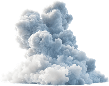 A towering plume of white and grey smoke dramatically rises, its billowing form suggesting power and transformation. png